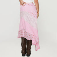 Retro Low Waist Floral Print Skirt