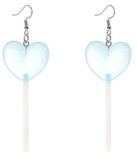 Personalized Candy Color Lollipop Heart-shaped Long Hand-made Ear Hooks