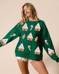 Autumn And Winter New European And American Christmas House Sequined Sweater
