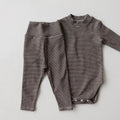 Children's Baby Striped Baby One-piece High Waist Belly Protective Pants Set