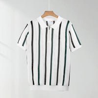 Hollow Mesh Short-sleeved Knitting Polo Shirt