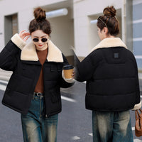 Lamb Wool Large Lapel Korean Style Casual Thickening Coat