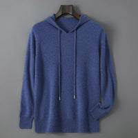 Mens Relaxed-fit Hooded Sweatshirt With Long Sleeves For Casual Wear