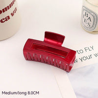 Barrettes Female Back Head Grip Shark Clip Hairpin Hair Claw Large Size Scrub Head Hair Clip Red Headwear
