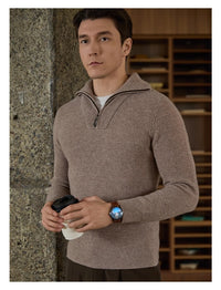 Half-height Zip Turtleneck Sweater Men's Long Sleeve