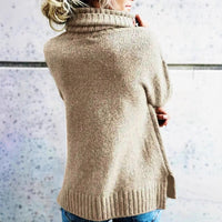 Turtleneck Autumn And Winter Laid-back Long Sleeve Sweater Plus Size Women's Solid Color Elegant