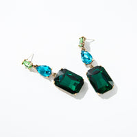 Series Geometric Square Water Drop Light Luxury Crystal Stud Earrings