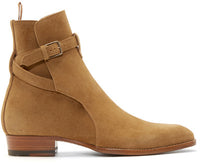 Pointed-toe Authentic Leather British Buckle Martin Boots Men's Fashion