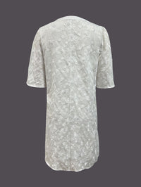 Womens White Floral Embroidery Elegant Dress