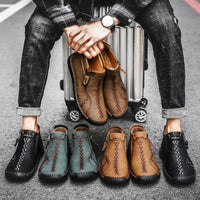 Men's Hand-stitched High-top Men's Shoes Large Size Outdoor
