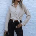 Long Sleeve Lapel Office Button Shirt