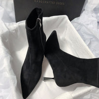 New High-heel Fashion Versatile Pointed Toe Slim Heel Simple Commuting Ankle Boots For Women