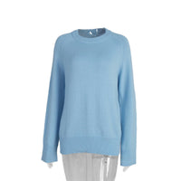 Crew Neck Pullover Sweater Women's Loose Knitted Sweater