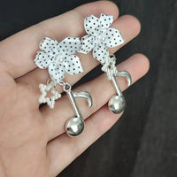 Original Design Handmade Polka Dot Element Subculture Note Earrings