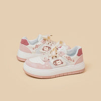 Pink Mesh Panel Shoes For Women