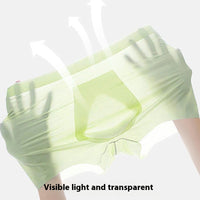 Summer Refreshing Breathable Men's Ice Silk Underwear Seamless Ultra-thin Boxers Boyshorts Shorts