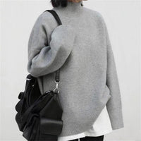Loose Outer Wear Casual Mid-length Round Neck Cashmere Thickened Sweater