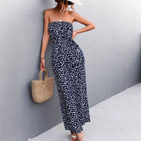 Fashionable Printed Wrap-Style Womens Jumpsuit