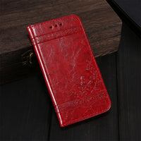Compatible with Apple, Luxury Retro Leather Cover Flip Case For iPhone/ Samsung Galaxy