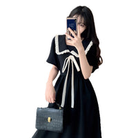 Youthful Preppy-Style Dress With A Peter Pan Collar