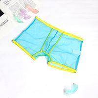 Men's See Through Breathable Mesh Solid Color Boxers