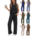 Womens Pleated Vest Top Two-Piece Set
