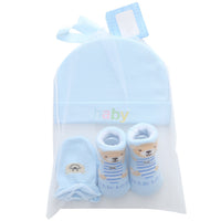 Letter Striped Children's Socks, Gloves, Hat Set