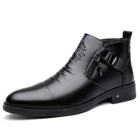 Trendy Retro Wide-fit Ankle Boots With Side Chains