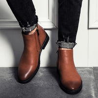 High-top British leather shoes men's business casual
