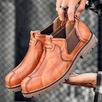 Men's leather low-top Martin boots