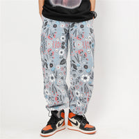 Fashion Printing Floral Doodle Printed Jeans For Men