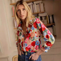 3D Digital Printing Long Sleeve Shirt Floral Top Gorgeous