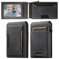 Men's Denim Grain Frosted Leather Card Box Wallet