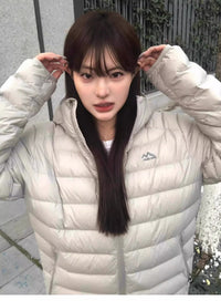 Lightweight Fine Plaid Horizontal Pattern Sports Leisure Hooded Cotton Jacket