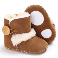 Plush warm and non slip baby walking shoes