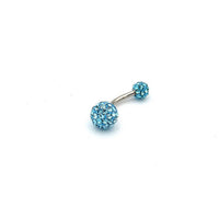 Crystal ball navel ring