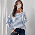 Striped Crewneck Long-sleeve T-shirt Loose-fit Top That Flatters The For Women