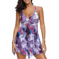 Large Size Fashion Printed Bohemian Seaside Vacation Split Swimsuit