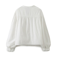 New Temperament V-neck Long Sleeve Satin Tie-dyed Pleated Irregular Shirt Women