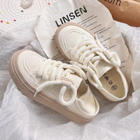Platform Canvas White Shoes Casual Sports