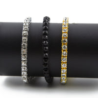 Tin Alloy Gold Color Iced Bracelet Men's Hip Hop Chain Street Rock Jewelry