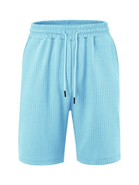 Loose Large Horizontal Stripe Jacquard Fabric Men's Casual Shorts
