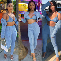 Skinny high stretch denim pants