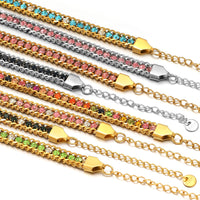 Single-sided Zircon-studded Chain Pearl Bracelet
