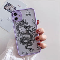 Frosted Mobile Phone Case Line Dragon