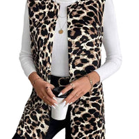 Womens Stylish Casual Leopard-print Jacket