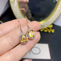 Silver Inlaid Pliers Natural Citrine Eardrops
