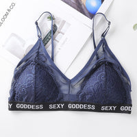 Sling lace mesh bra