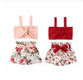 Lovely New Sling Girl Baby Two-Piece Big Flower Lace