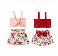 Lovely New Sling Girl Baby Two-Piece Big Flower Lace